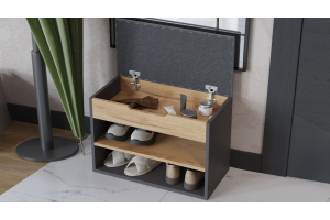 Тумба для обуви Тип 11 Графит Серый, Дуб Крафт золотой