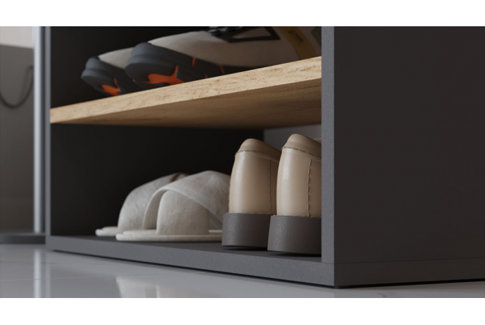 Тумба для обуви Тип 11 Графит Серый, Дуб Крафт золотой