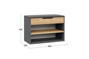 Тумба для обуви Тип 11 Графит Серый, Дуб Крафт золотой