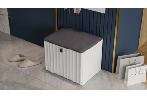 Тумба для обуви Тиффани Исп.2.1 Белый снег, Белый софт