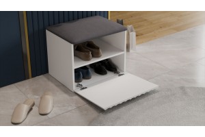 Тумба для обуви Тиффани Исп.2.1 Белый снег, Белый софт