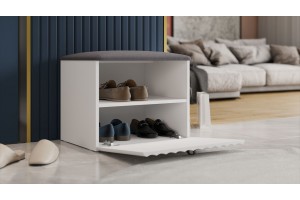 Тумба для обуви Тиффани Исп.2.1 Белый снег, Белый софт
