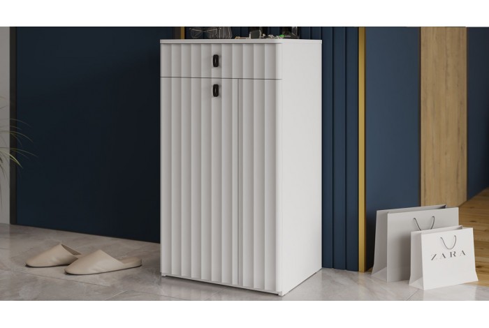 Тумба комбинированная «Тиффани» Исп.2.1 - 307.004.000 Белый снег, Белый софт