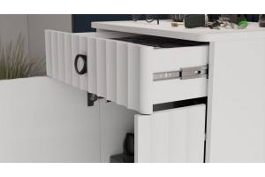 Тумба комбинированная Тиффани Исп.2.1 Белый снег, Белый софт