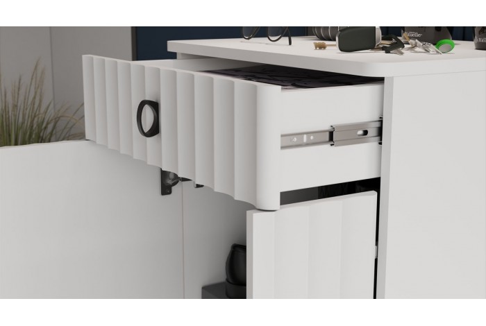 Тумба комбинированная «Тиффани» Исп.2.1 - 307.004.000 Белый снег, Белый софт