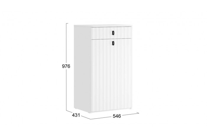 Тумба комбинированная «Тиффани» Исп.2.1 - 307.004.000 Белый снег, Белый софт