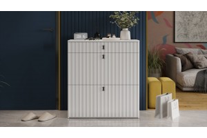 Тумба комбинированная Тиффани Исп.2.2 Белый снег, Белый софт