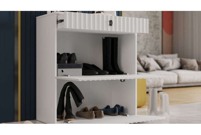 Тумба комбинированная «Тиффани» Исп.2.2 - 307.005.000 Белый снег, Белый софт