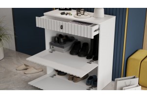 Тумба комбинированная Тиффани Исп.2.2 Белый снег, Белый софт