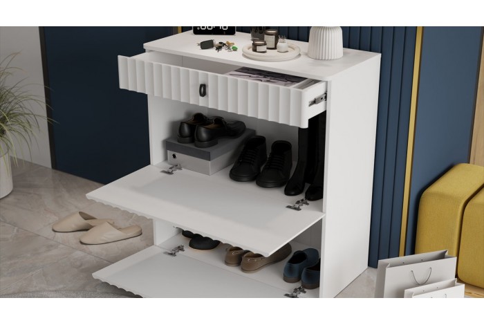 Тумба комбинированная «Тиффани» Исп.2.2 - 307.005.000 Белый снег, Белый софт