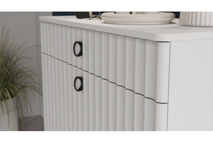 Тумба комбинированная «Тиффани» Исп.2.2 - 307.005.000 Белый снег, Белый софт