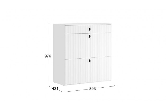 Тумба комбинированная «Тиффани» Исп.2.2 - 307.005.000 Белый снег, Белый софт