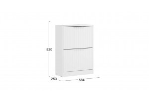 Тумба для обуви Хилтон Исп.2 Белый снег, Белый матовый