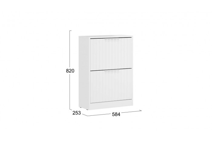 Тумба для обуви «Хилтон» Исп.2 - 303.012.000 Белый снег, Белый матовый