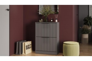 Тумба для обуви Хилтон Исп.2 Серый графит, Графит матовый