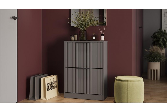 Тумба для обуви «Хилтон» Исп.2 - 303.012.000 Серый графит, Графит матовый