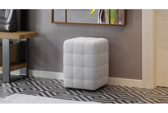 Пуф «Аристо» к/з Гольф белый 