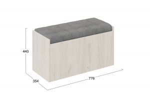 Пуф Форест Исп. 2 Дуб Крафт белый, Велюр Серый