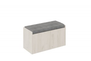 Пуф Форест Исп. 2 Дуб Крафт белый, Велюр Серый
