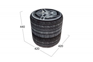 Пуф Грей тип 1 Черный с рисунком