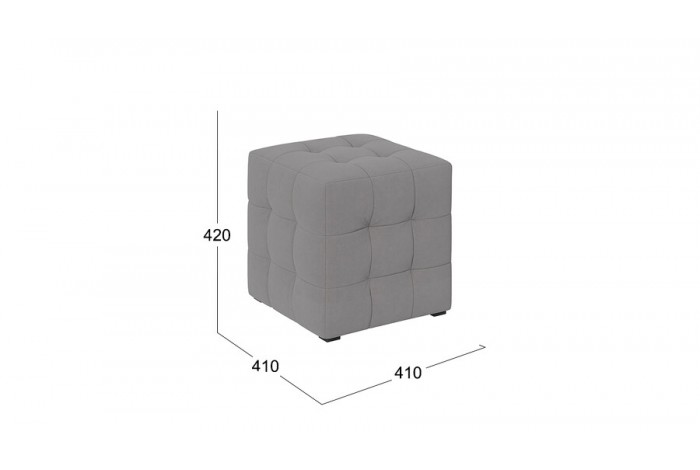 Пуф Тип 1 Велюр Светло-серый