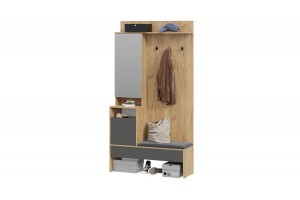 Секция комбинированная Эвита Тип 2 Дуб Крафт золотой, Графит Серый