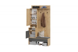 Секция комбинированная Эвита Тип 2 Дуб Крафт золотой, Графит Серый