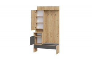 Секция комбинированная Эвита Тип 2 Дуб Крафт золотой, Графит Серый