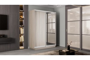 Шкаф-купе 2-х дверный Румер-2 1200 Ясень шимо светлый (Глухой/Зеркало)