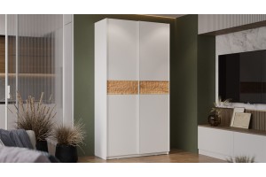 Шкаф-купе с 2 глухими дверями Оскар Скания 1200 Ручка белая, Белый снег, Дуб тортугга (Глухой/Глухой)