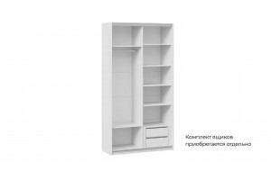 Шкаф-купе с 2 глухими дверями Оскар Скания 1200 Ручка черная, Белый снег, Белый матовый (Глухой/Глухой)