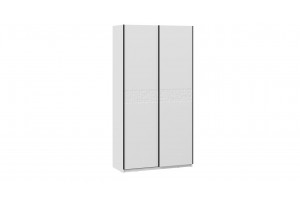 Шкаф-купе с 2 глухими дверями Оскар Скания 1200 Ручка черная, Белый снег, Белый матовый (Глухой/Глухой)