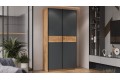 Шкаф-купе с 2 глухими дверями «Оскар Скания» 1200 Ручка черная, Дуб Крафт золотой, Серый графит, Дуб тортугга (Глухой/Глухой)
