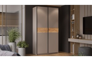 Шкаф-купе с 2 глухими дверями Оскар Скания 1200 Ручка черная, Кашемир, Дуб тортугга (Глухой/Глухой)