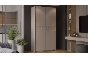 Шкаф-купе с 2 глухими дверями Оскар Скания 1200 Ручка черная, Кашемир, Кашемир сатин (Глухой/Глухой)