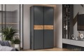 Шкаф-купе с 2 глухими дверями «Оскар Скания» 1200 Ручка черная, Серый графит, Дуб тортугга (Глухой/Глухой)