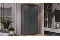 Шкаф-купе с 2 глухими дверями «Оскар Скания» 1200 Ручка черная, Серый графит, Графит матовый (Глухой/Глухой)