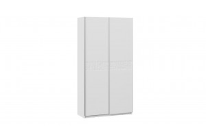 Шкаф-купе с 2 глухими дверями Оскар Скания 1200 Ручка серебро, Белый снег, Белый матовый (Глухой/Глухой)