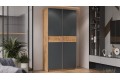 Шкаф-купе с 2 глухими дверями «Оскар Скания» 1200 Ручка серебро, Дуб Крафт золотой, Серый графит, Дуб тортугга (Глухой/Глухой)