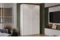 Шкаф-купе с 2 глухими дверями «Оскар Скания» 1400 Ручка белая, Белый снег, Белый матовый (Глухой/Глухой)