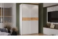 Шкаф-купе с 2 глухими дверями «Оскар Скания» 1400 Ручка белая, Белый снег, Дуб тортугга (Глухой/Глухой)