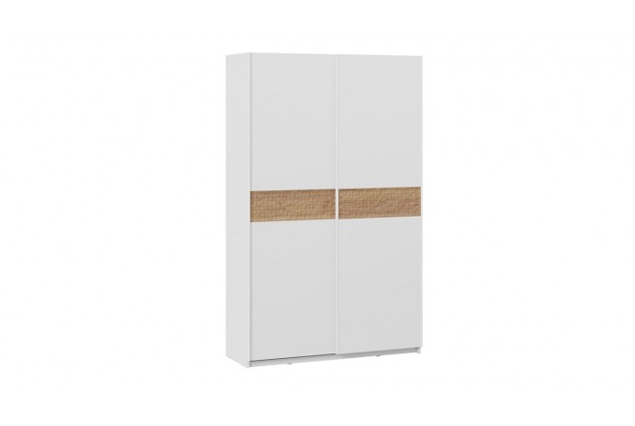 Шкаф-купе с 2 глухими дверями «Оскар Скания» 1400 Ручка белая, Белый снег, Дуб тортугга (Глухой/Глухой)