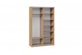 Шкаф-купе с 2 глухими дверями «Оскар Скания» 1400 Ручка серебро, Дуб Крафт золотой, Серый графит, Графит матовый (Глухой/Глухой)