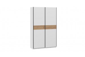 Шкаф-купе с 2 глухими дверями Оскар Скания 1400 Ручка черная, Белый снег, Дуб тортугга (Глухой/Глухой)