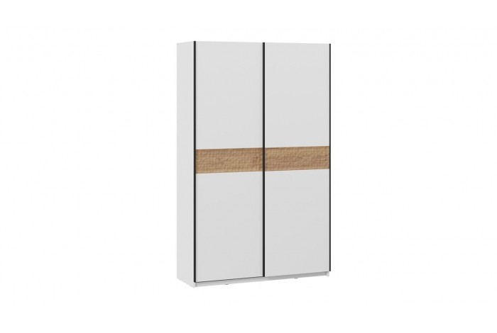 Шкаф-купе с 2 глухими дверями «Оскар Скания» 1400 Ручка черная, Белый снег, Дуб тортугга (Глухой/Глухой)