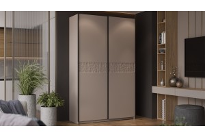 Шкаф-купе с 2 глухими дверями Оскар Скания 1400 Ручка черная, Кашемир, Кашемир сатин (Глухой/Глухой)