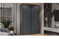Шкаф-купе с 2 глухими дверями «Оскар Скания» 1400 Ручка черная, Серый графит, Графит матовый (Глухой/Глухой)