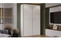Шкаф-купе с 2 глухими дверями «Оскар Скания» 1400 Ручка серебро, Белый снег, Белый матовый (Глухой/Глухой)