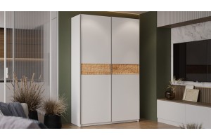 Шкаф-купе с 2 глухими дверями Оскар Скания 1400 Ручка серебро, Белый снег, Дуб тортугга (Глухой/Глухой)