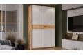 Шкаф-купе с 2 глухими дверями «Оскар Скания» 1400 Ручка серебро, Дуб Крафт золотой, Белый снег, Дуб тортугга (Глухой/Глухой)
